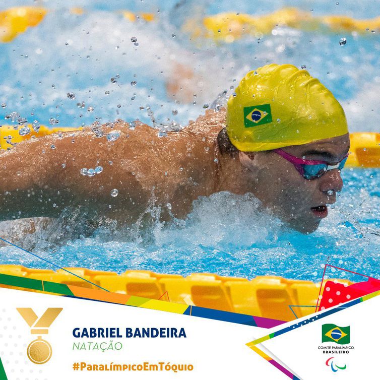 ouro natação Paralimpíada  - Gabriel Bandeira