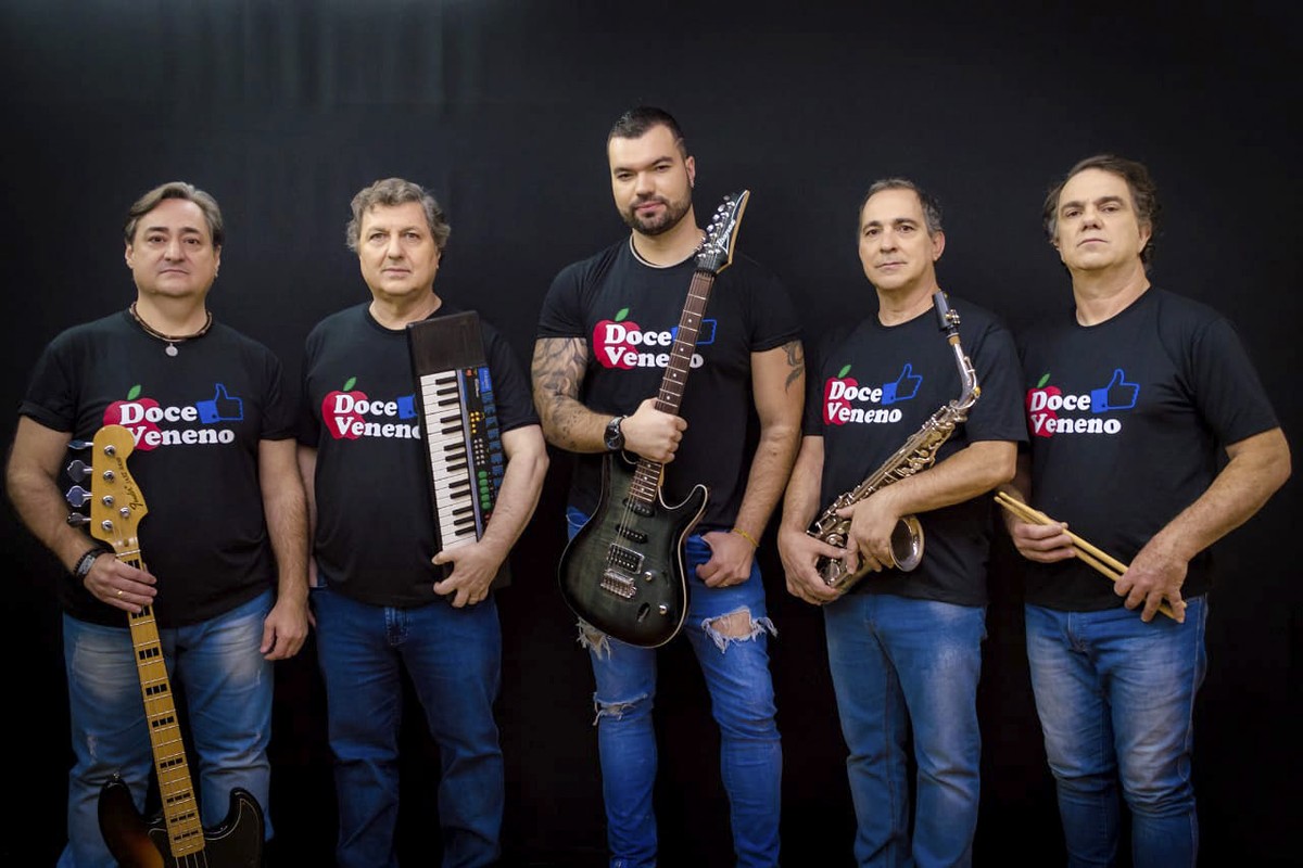 Banda Doce Veneno apresenta show gratuito ‘Pop Rock Brasil 1980’ em Presidente Prudente