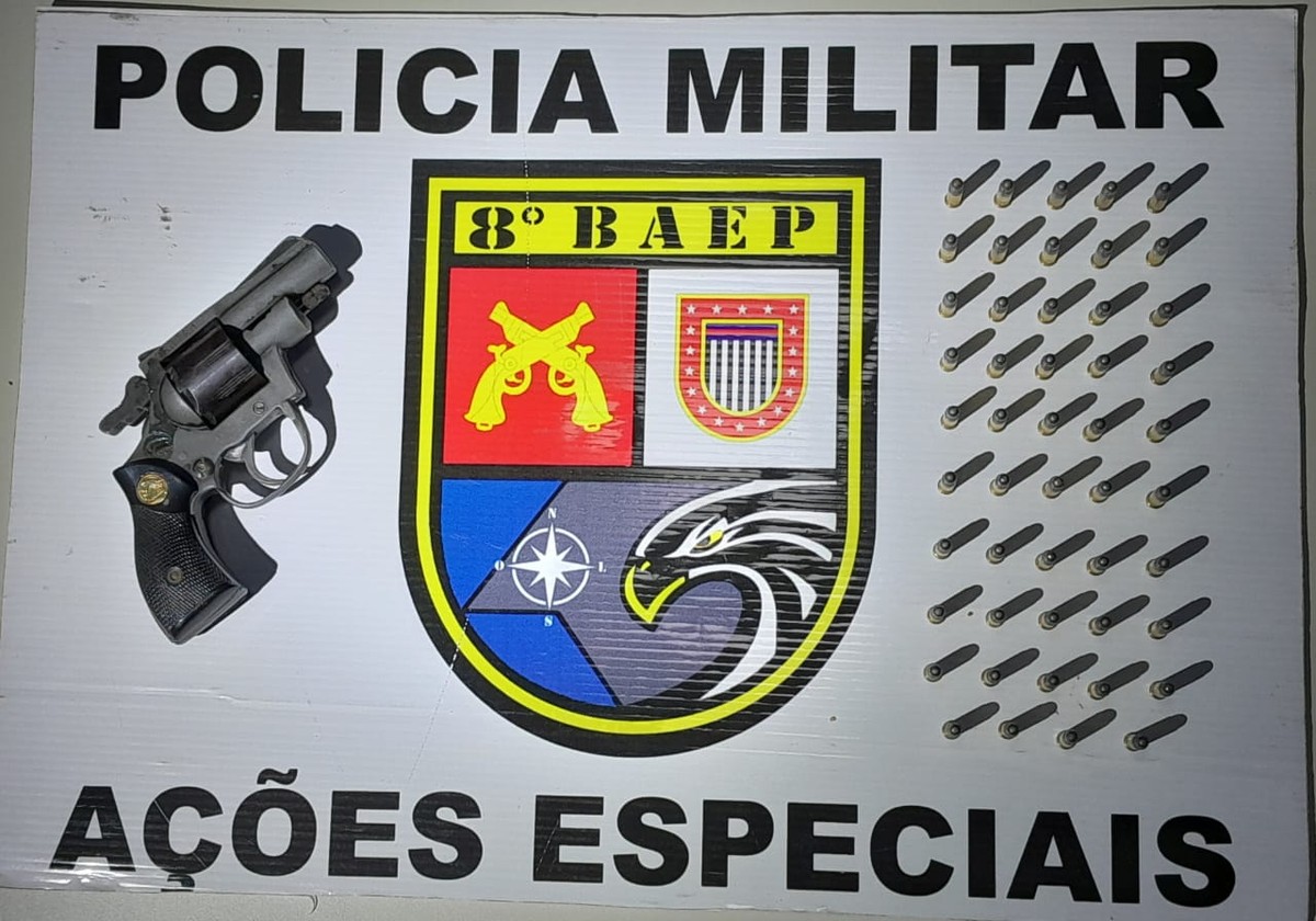 Com revólver e 49 munições, homem é preso por posse ilegal de arma de fogo em Santo Expedito