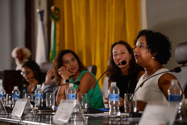 Rio de Janeiro (RJ), 16/03/2023 – A diretora-geral do Arquivo Nacional, Ana Flávia Magalhães durante cerimônia de sua posse como diretora-geral do Arquivo Nacional, no Palácio da Justiça, no centro da capital fluminense. Foto: Tomaz Silva