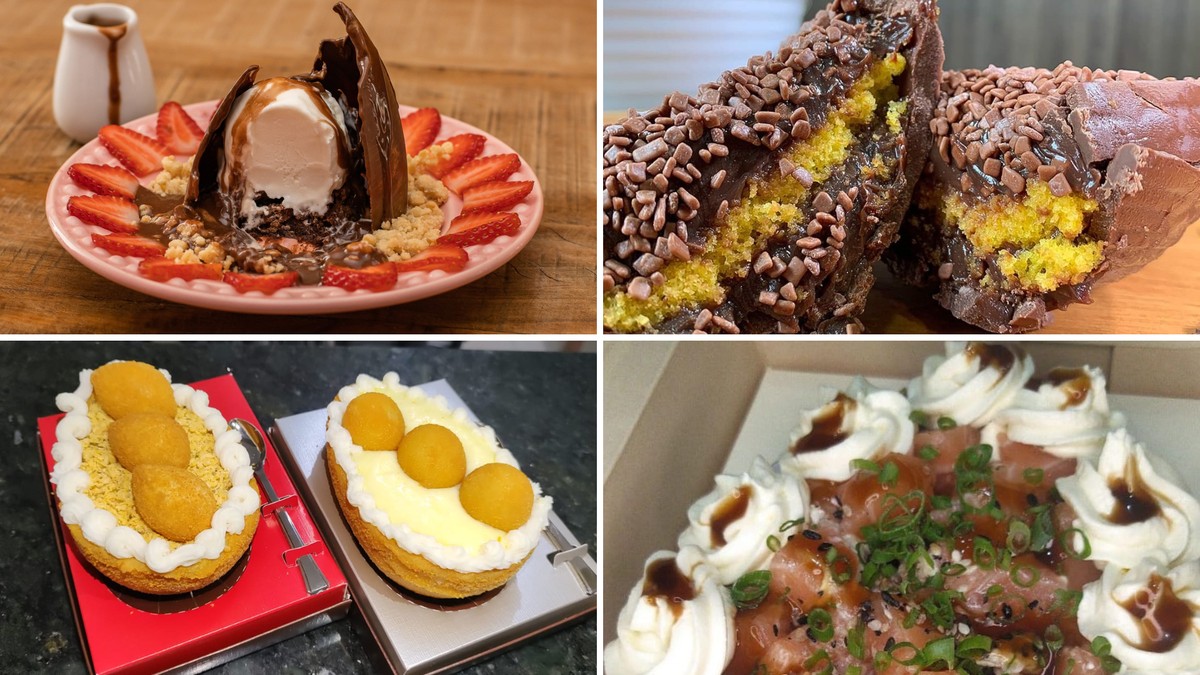 Bolinha de queijo, bolo de cenoura, coxinha, sorvete e sushi: conheça opções ‘diferentonas’ de ovos de Páscoa