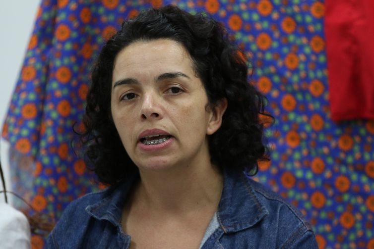 Brasília (DF) 11-04-2023 - A coordenadora do Movimento dos Trabalhadores Rurais Sem Terra (MST), Ceres Hadich durante coletiva para anunciar a 26ª Jornada Nacional de Lutas em Defesa da Reforma Agrária.
Foto: José Cruz/Agência Brasil