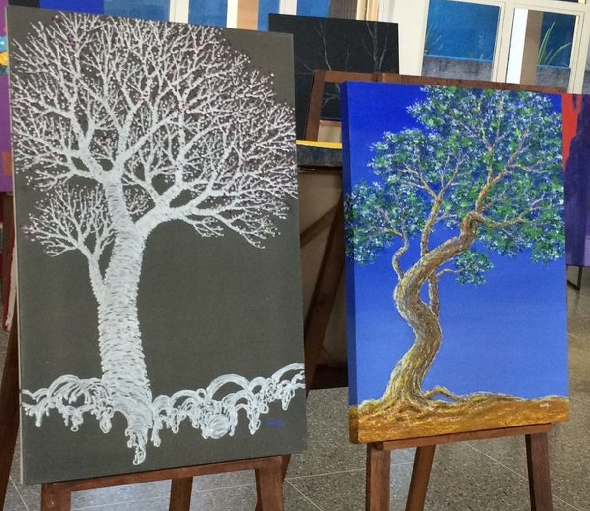 Artista plástico Mauricio Noda apresenta a exposição ‘Árvores’, na Biblioteca Pública Jurema Citel, em Adamantina