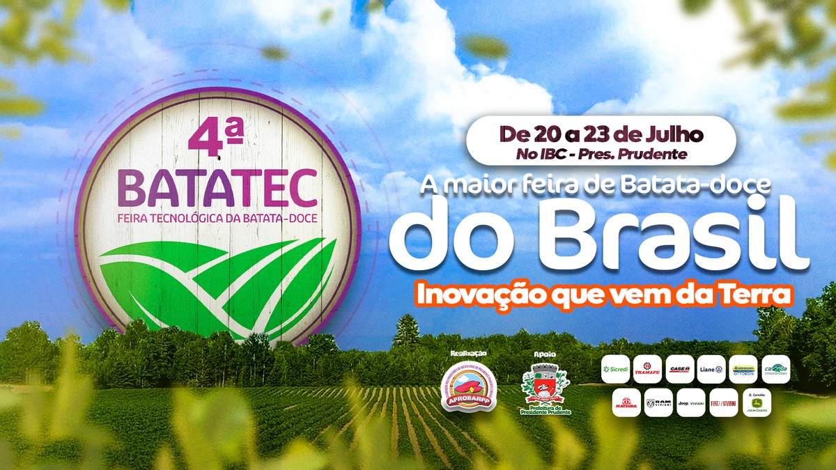 Batatec, a feira destinada ao reconhecimento da batata-doce, ocorre de 20 a 23 de julho