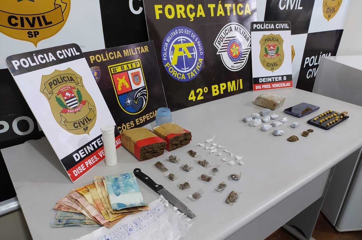 Com mais de 50 porções de crack e maconha, homem e mulher são presos por tráfico de drogas em Mirante do Paranapanema