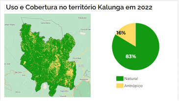 Brasília (DF) 15/09/2023 - Mapa mostrando o território Kalunga na Chapa dos Veadeiros - Preservação kalungas 
Arte MapBiomas/Divulgação