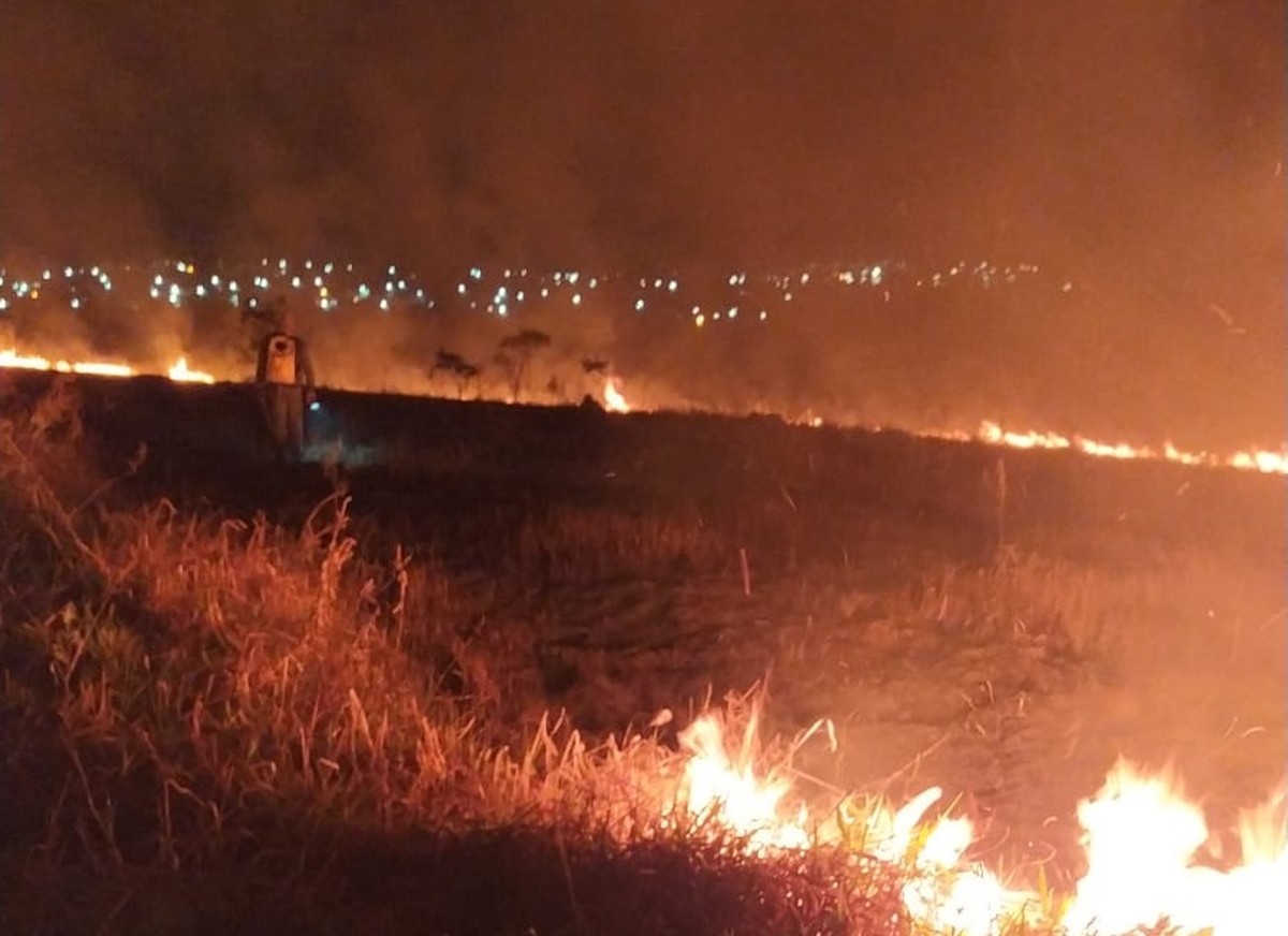 Incêndio de grandes proporções atinge área de pastagem, em Presidente Prudente | Presidente Prudente e Região