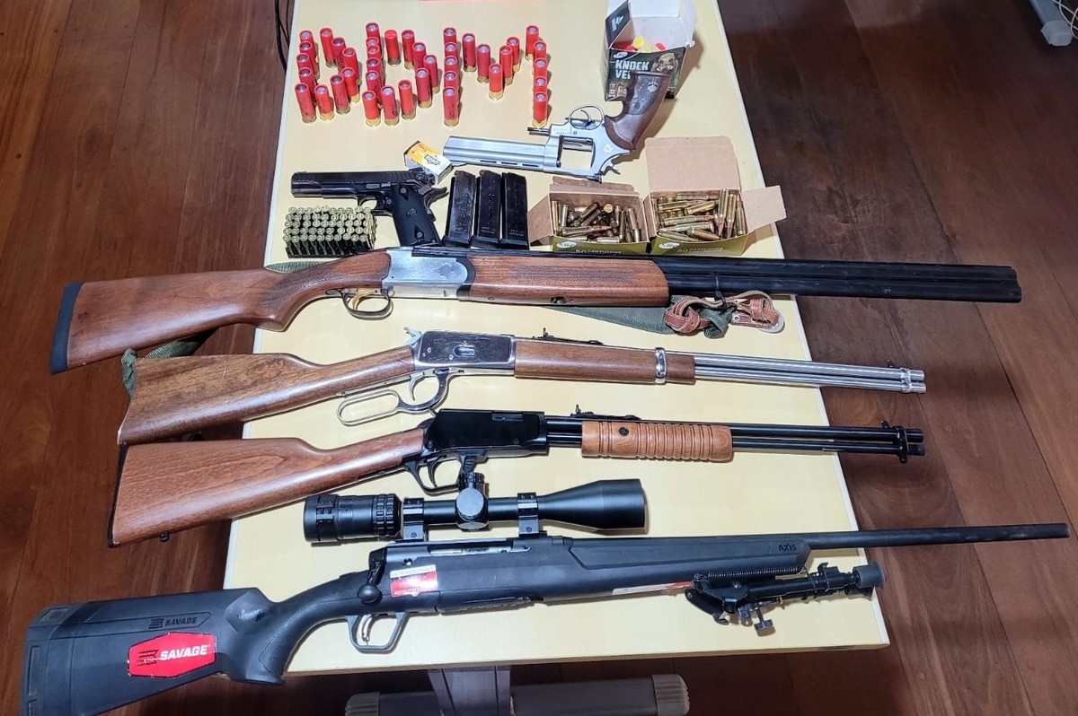 Polícia Civil apreende seis armas de fogo e 251 munições íntegras durante investigação de crimes contra mulher, em Dracena | Presidente Prudente e Região