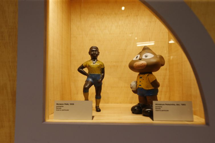 São Paulo SP 11/10/2023 . Museu do Futebol  inaugura a nova exposição temporária “Futebol de Brinquedo.” Foto:  Paulo Pinto/Agência Brasil