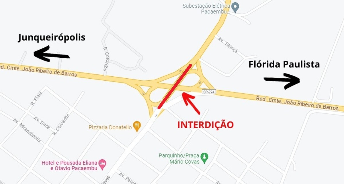 Obras de elevação de viaduto interditam passagem superior e acostamentos da Rodovia Comandante João Ribeiro de Barros, em Pacaembu