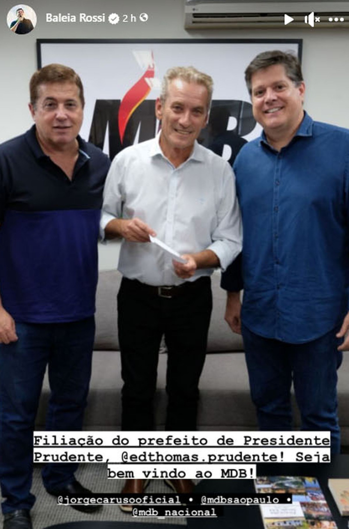 Prefeito Ed Thomas filia-se ao MDB