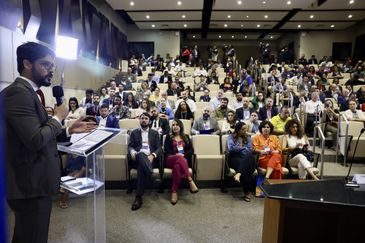 Brasília (DF), 08.05.2024 – EBC promove encontro de emissoras afiliadas à Rede Nacional de Comunicação Pública (RNCP), no auditório do Instituto Nacional de Estudos e Pesquisas Educacionais Anísio Teixeira (Inep), em Brasília. O objetivo é fortalecer a comunicação pública do país. - Jean Lima, presidente da EBC. Foto: Fábio Rodrigues-Pozzebom/Agência Brasil