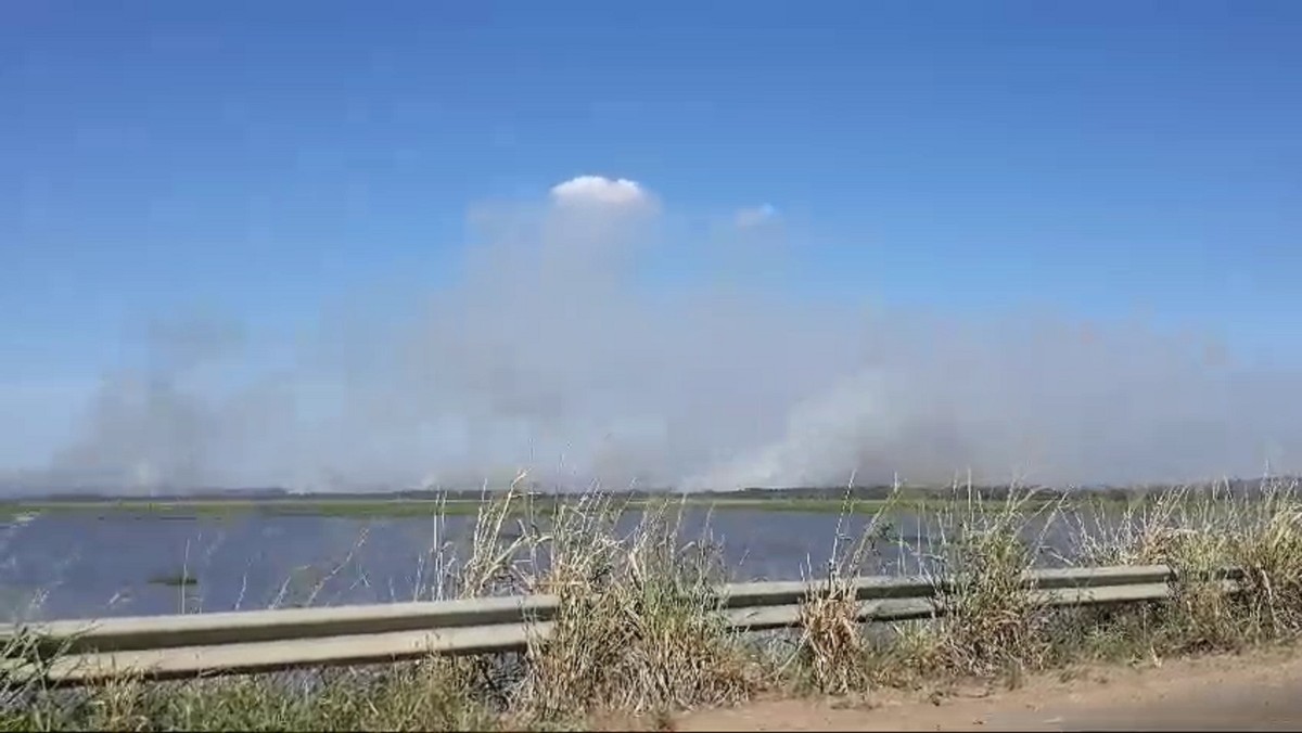 Fogo consome fazenda próxima ao Parque Estadual Rio do Peixe
