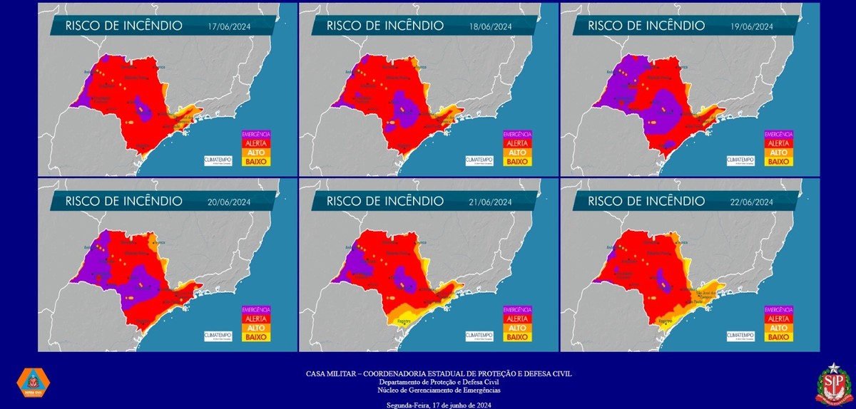 Mapa de Risco de Incêndio da Defesa Civil coloca região de Presidente Prudente em estado de emergência | Presidente Prudente e Região