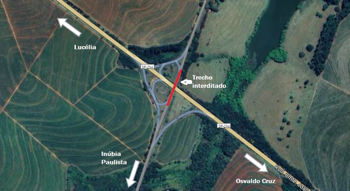 Obras de elevação de viaduto causam interdição na Rodovia Comandante João Ribeiro de Barros, em Inúbia Paulista | Presidente Prudente e Região