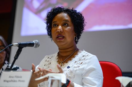 RIO DE JANEIRO (RJ), 07/07/2023 - A diretora-geral do Arquivo Nacional, Ana Flávia Magalhães Pinto durante seminário O caso do navio escravagista Camargo, no Arquivo Nacional. Foto: Tomaz Silva/Agência Brasil