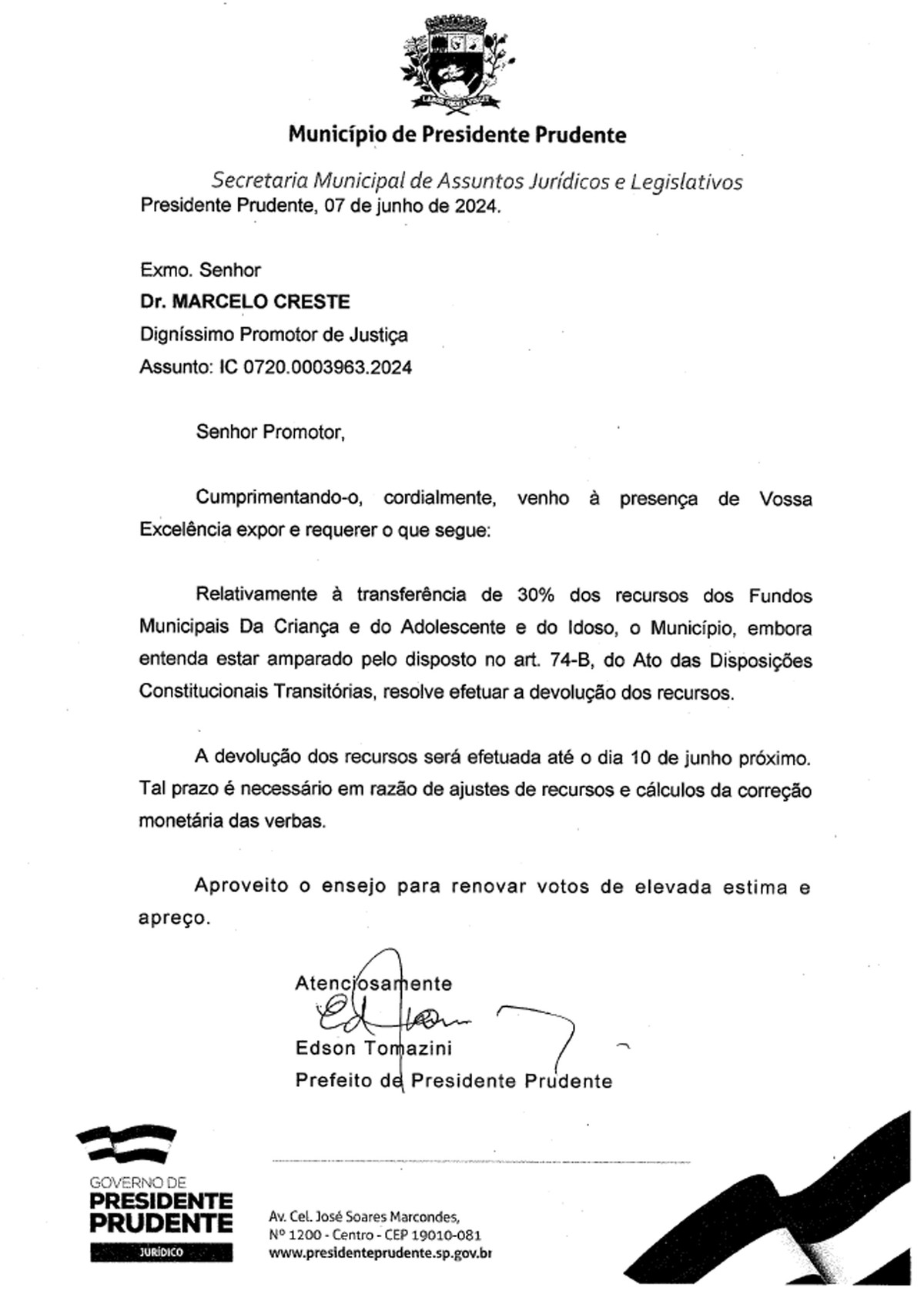 Prefeitura de Presidente Prudente cita artigo inexistente da Constituição Federal para justificar uso de verbas destinadas a crianças e idosos | Presidente Prudente e Região