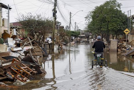 Porto Alegre (RS), 20/06/2024 - Rua alagada pela enchente no município de Eldorado do Sul. Foto: Bruno Peres/Agência Brasil