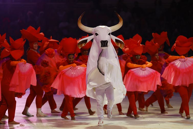Parintins (AM), 29/06/2024 - Apresentação do Boi Garantido na segunda noite do 57º Festival Folclórico de Parintins, no Bumbódromo. Foto: Fernando Frazão/Agência Brasil