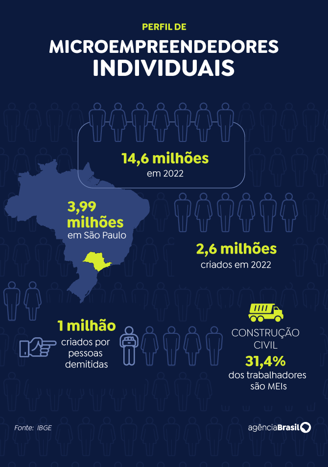 Arte sobre pesquisa IBGE microempreendedores