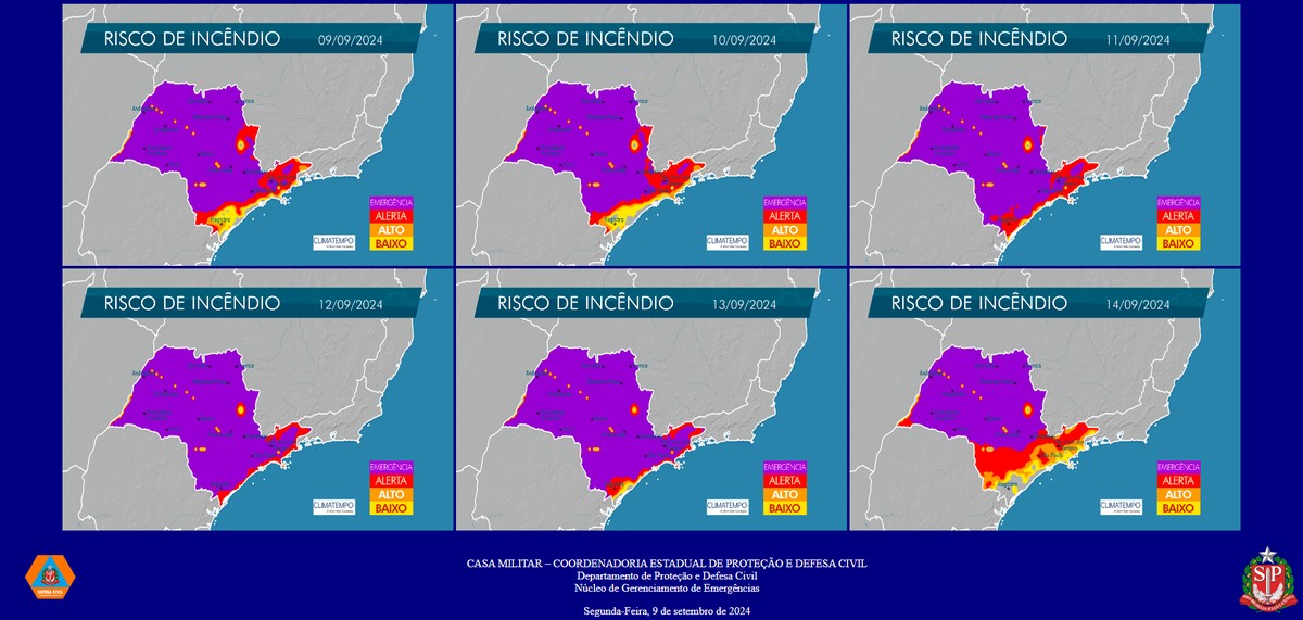 Sem previsão de melhora, Defesa Civil reforça alerta ‘roxo’ de emergência de incêndios na região de Presidente Prudente | Presidente Prudente e Região