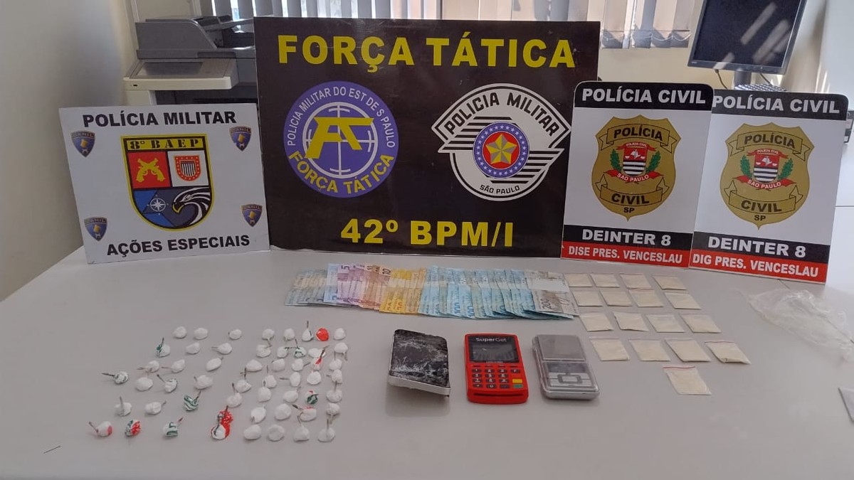 Operação prende homem em flagrante por tráfico de droga e apreende mais de 70 porções de cocaína, em Presidente Venceslau | Presidente Prudente e Região