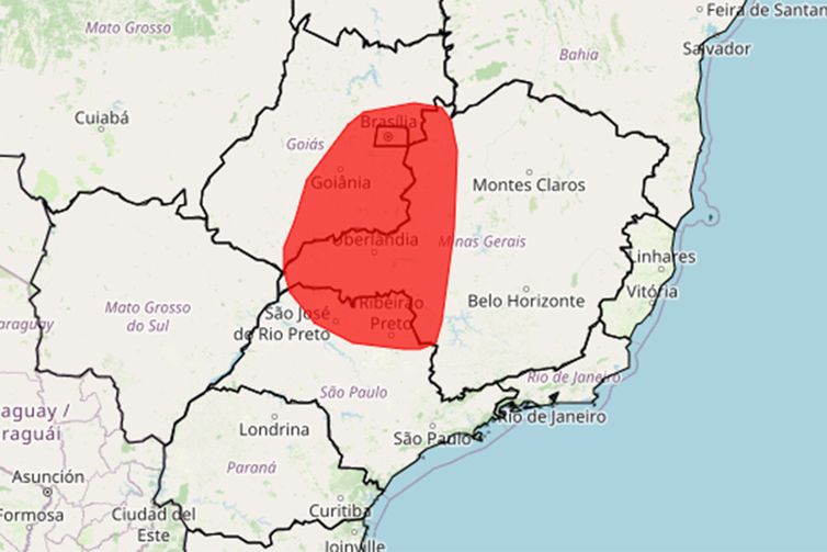 Brasília (DF), 11/09/2025 - Alerta vermelho do inmet sobre baixa umidade. NMET publica aviso iniciando em: 11/09/2025 13:00. Umidade relativa do ar abaixo de 12%. Grande risco de incêndios florestais e à saúde. Foto: Inmet/Divulgação