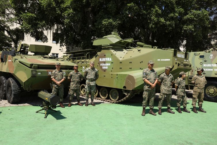 Tomaz Silva/Agência Brasil Rio de Janeiro (RJ), 04/03/2026 – Marinha apresenta parte dos veículos em evento sobre as inovações tecnológicas do Corpo de Fuzileiros Navais, na Ilha das Cobras, na região central do Rio de Janeiro. Foto: Tomaz Silva/Agência Brasil