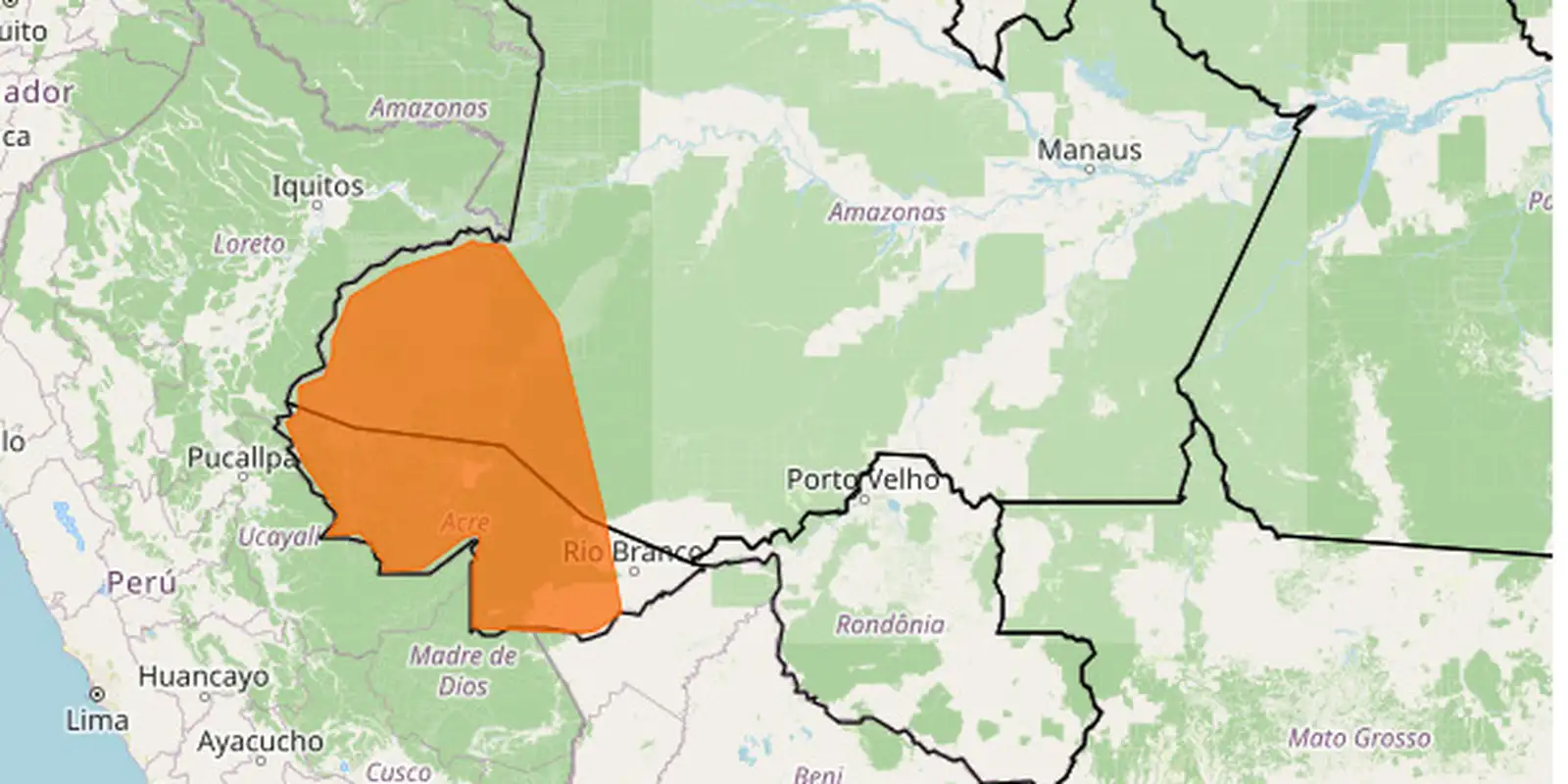 Inmet emite alerta laranja para chuvas em municípios do Acre