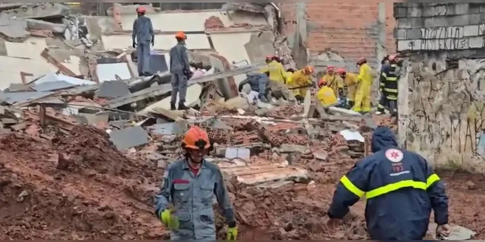 Prédio desaba em São Bernardo do Campo e deixa quatro feridos